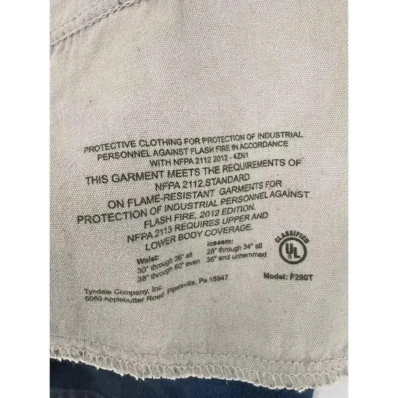Tyndale FRMC Jeans Flame Resistant Pants F290T Blue Relaxed Carpenter 36x32 EUC - Picture 14 of 16
